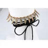 NASZYJNIK CHOKER ZŁOTE PIÓRKA N519