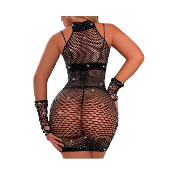 SUKIENKA TUBA BODYSTOCKING BODY KABARETKA STRÓJ RĘKAWICZKI BIELIZNA r.UNIWERSALNY BZN02