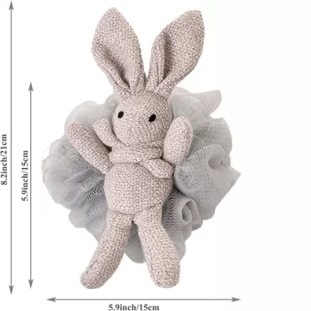 Szczotka gąbka do mycia ciała BUNNY na mokro XL 15cm falbanki GB10SZ