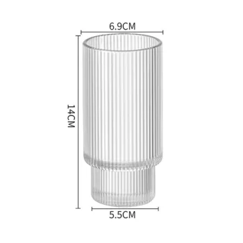 Szklanki Ryflowane długie do kawy latte long drinków 270ml zestaw 4szt w pudełku SZK36