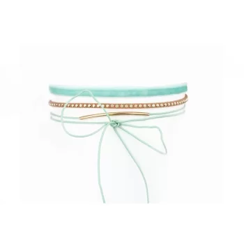 NASZYJNIK CHOKER PASTEL - NIEBIESKI N524N