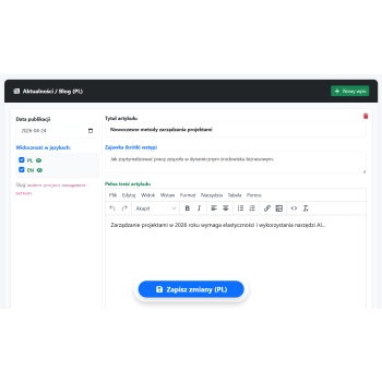Panel admina aktualności