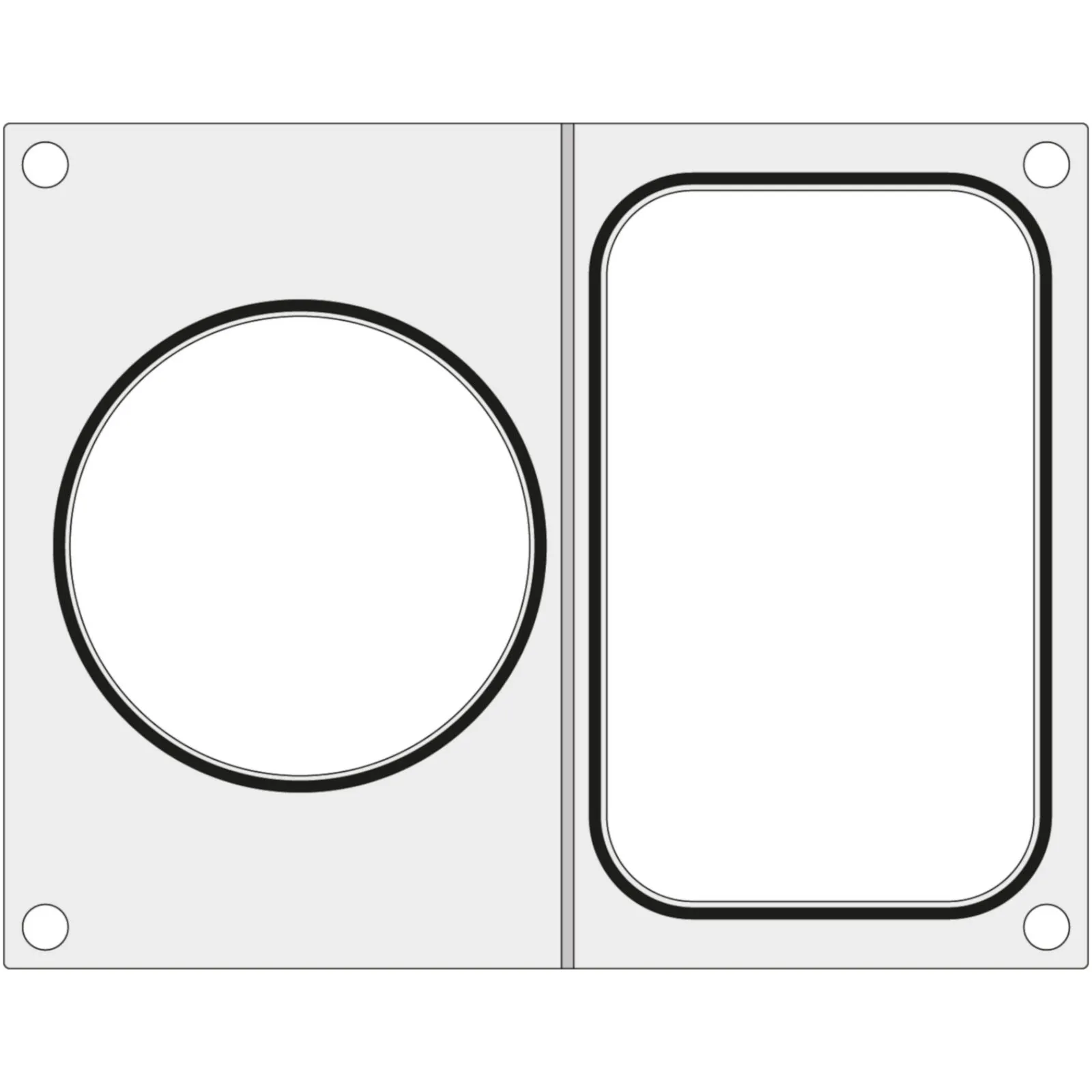 Matryca do zgrzewarki Hendi na tackę bez podziału 178x113 mm + pojemnik śr. 115 mm - Hendi 805657