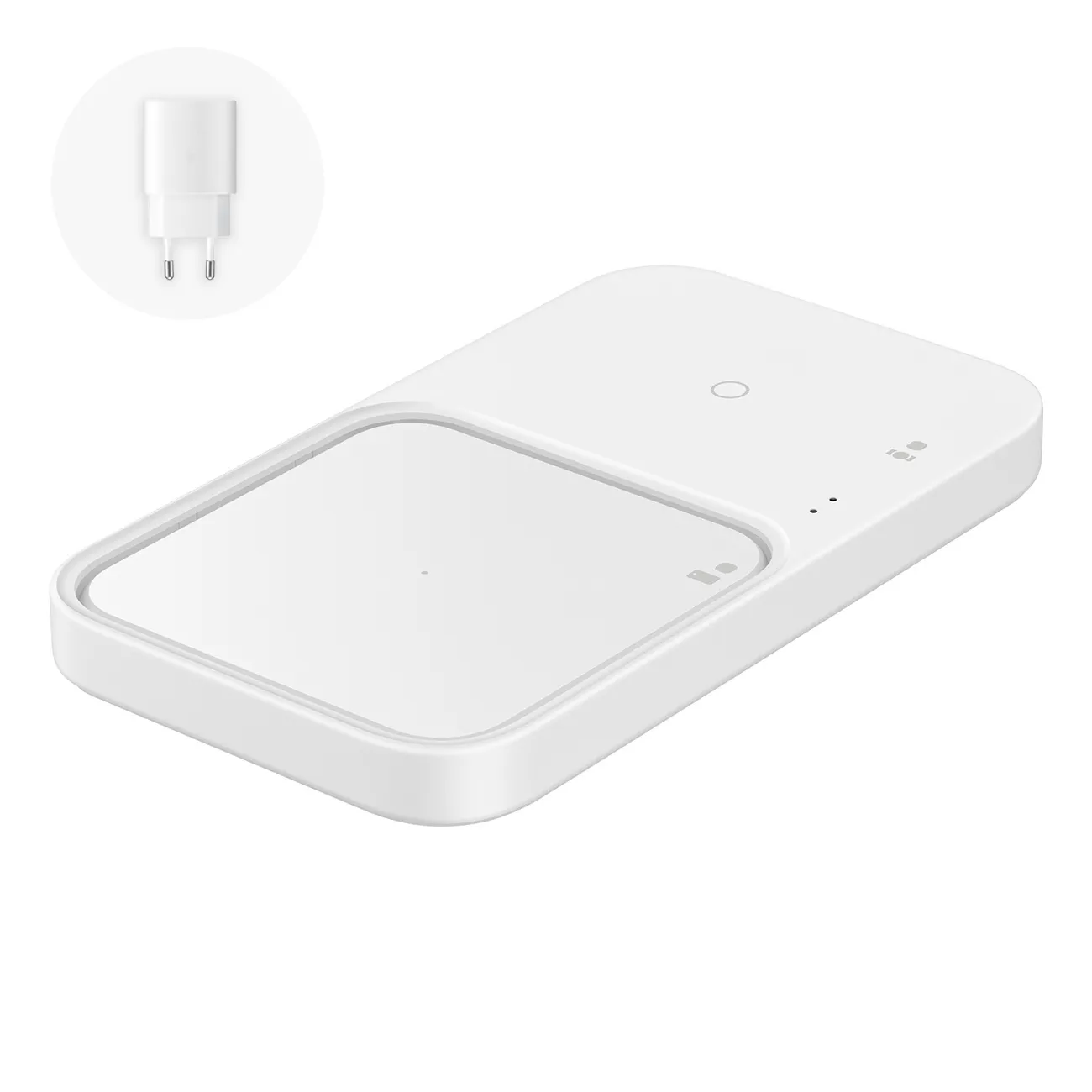 Ładowarka Samsung Wireless Charger Duo indukcyjna 15W + ładowarka sieciowa i kabel - biała