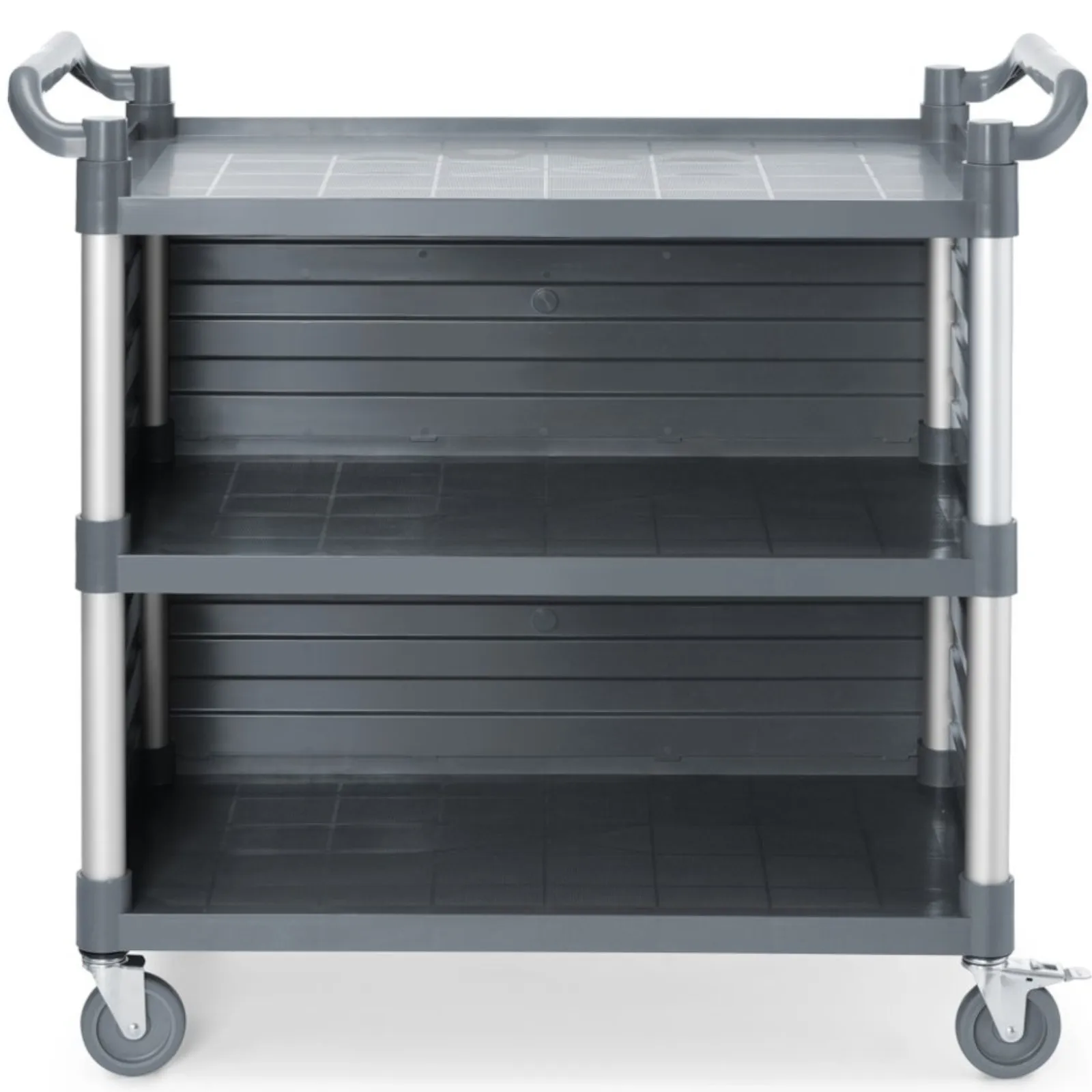 Wózek kelnerski serwisowy z bocznymi panelami do 150 kg 3-półki 842x486 mm