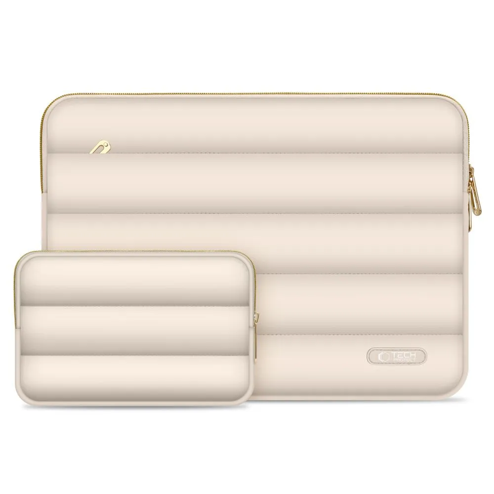 Torba pokrowiec Puffy na laptop 15-16'' + etui na akcesoria - beżowy