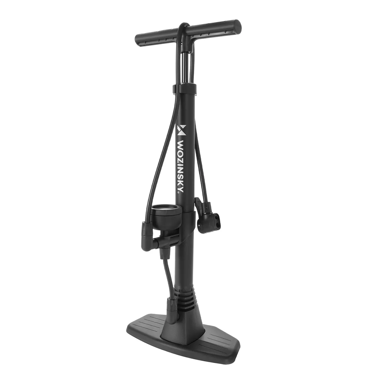 Pompka rowerowa podłogowa z manometrem 160 PSI 11 bar - czarna