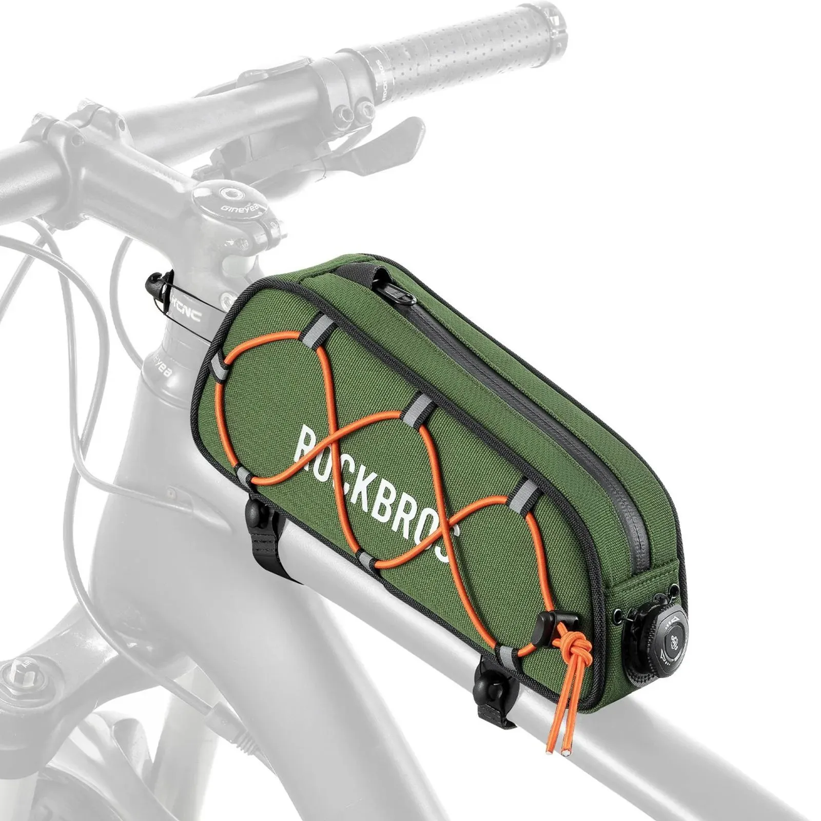 Torba rowerowa na górną rurę ramy wodoodporna 0.7L - zielona