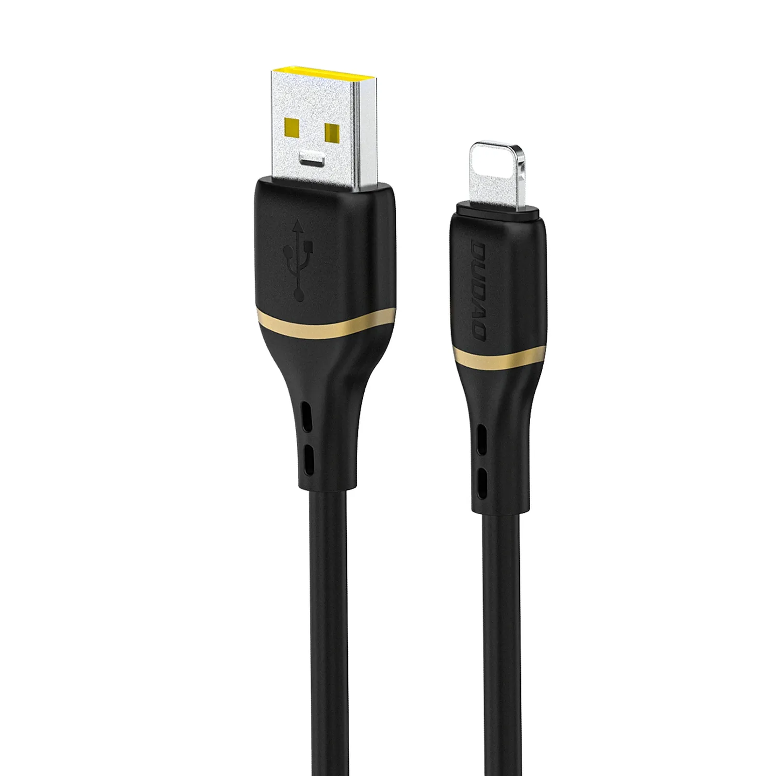 Kabel przewód z oplotem z miękkiego silikonu USB-A - iPhone Lightning 30W 1m - czarny