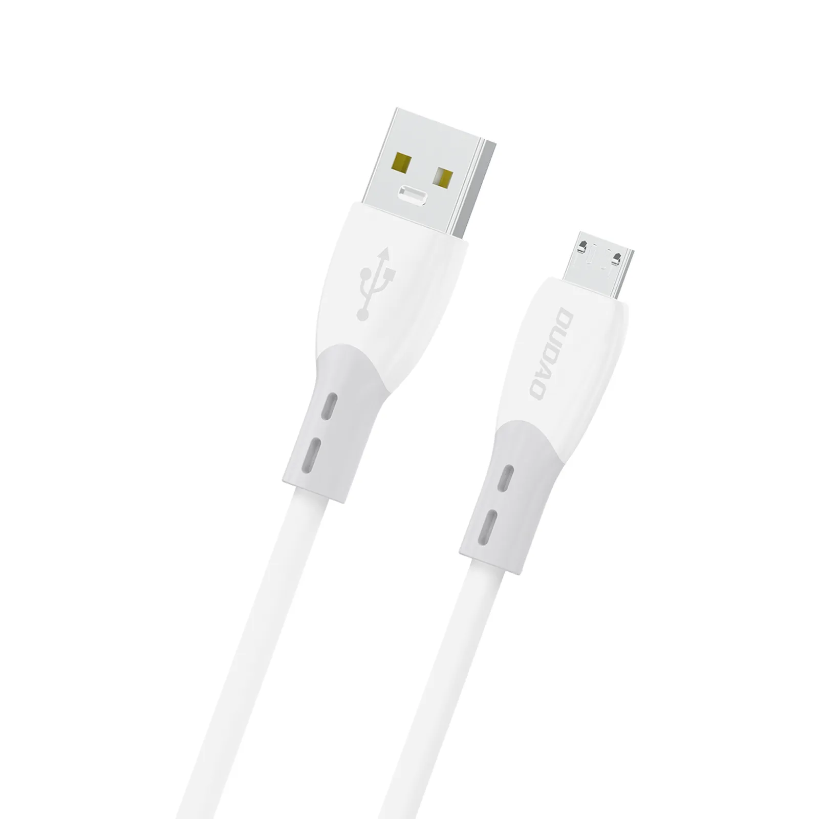 Kabel przewód z silikonowym oplotem USB-A - micro USB L25SM 3A 1m - biały