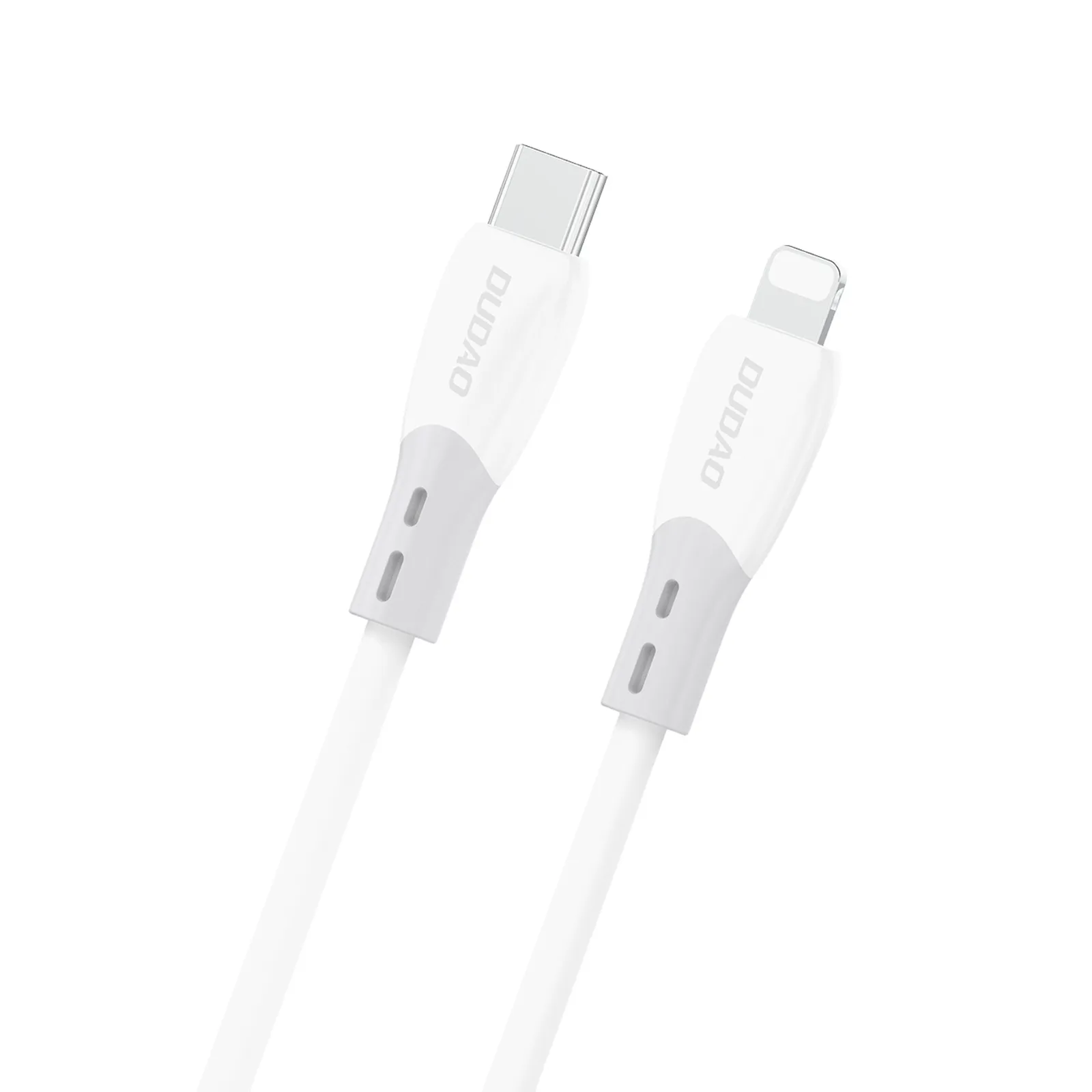 Kabel przewód z silikonowym oplotem USB-C - iPhone Lightning L25SX 30W 2m - biały