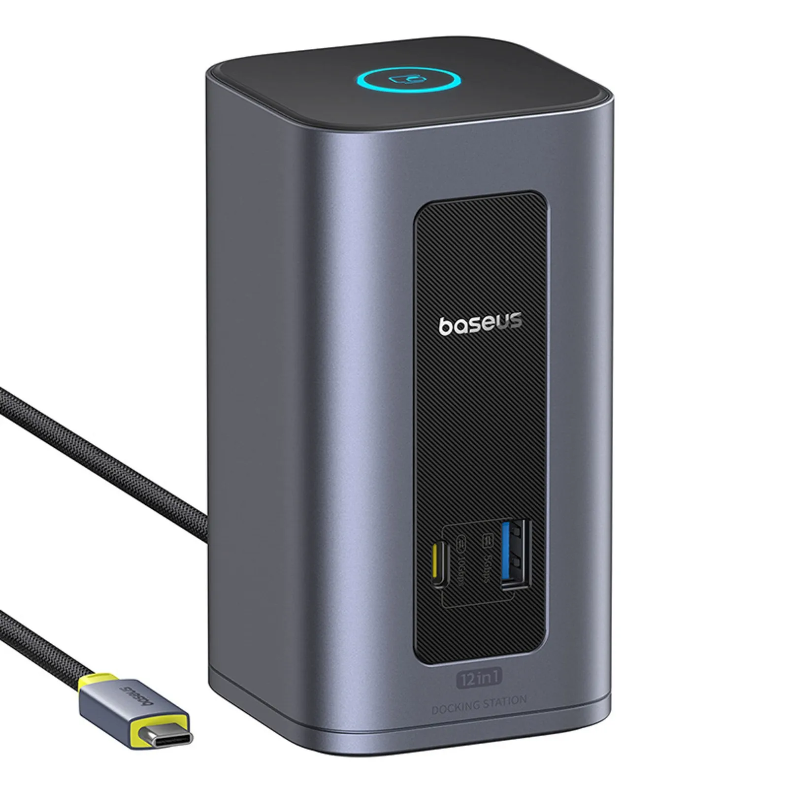 HUB stacja dokująca 12w1 USB-C do USB-C USB-A HDMI DisplayPort Rj45 - szara
