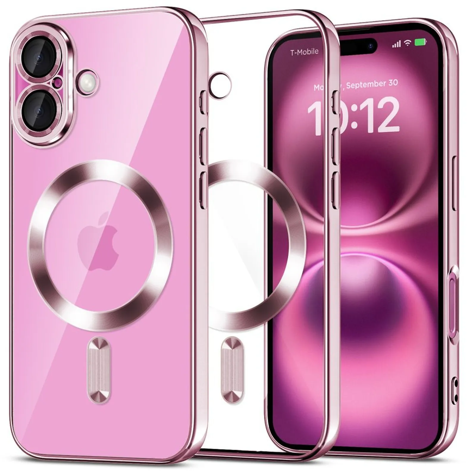 Etui pokrowiec na iPhone 16 MagFlex MagSafe - przezroczyste różowe