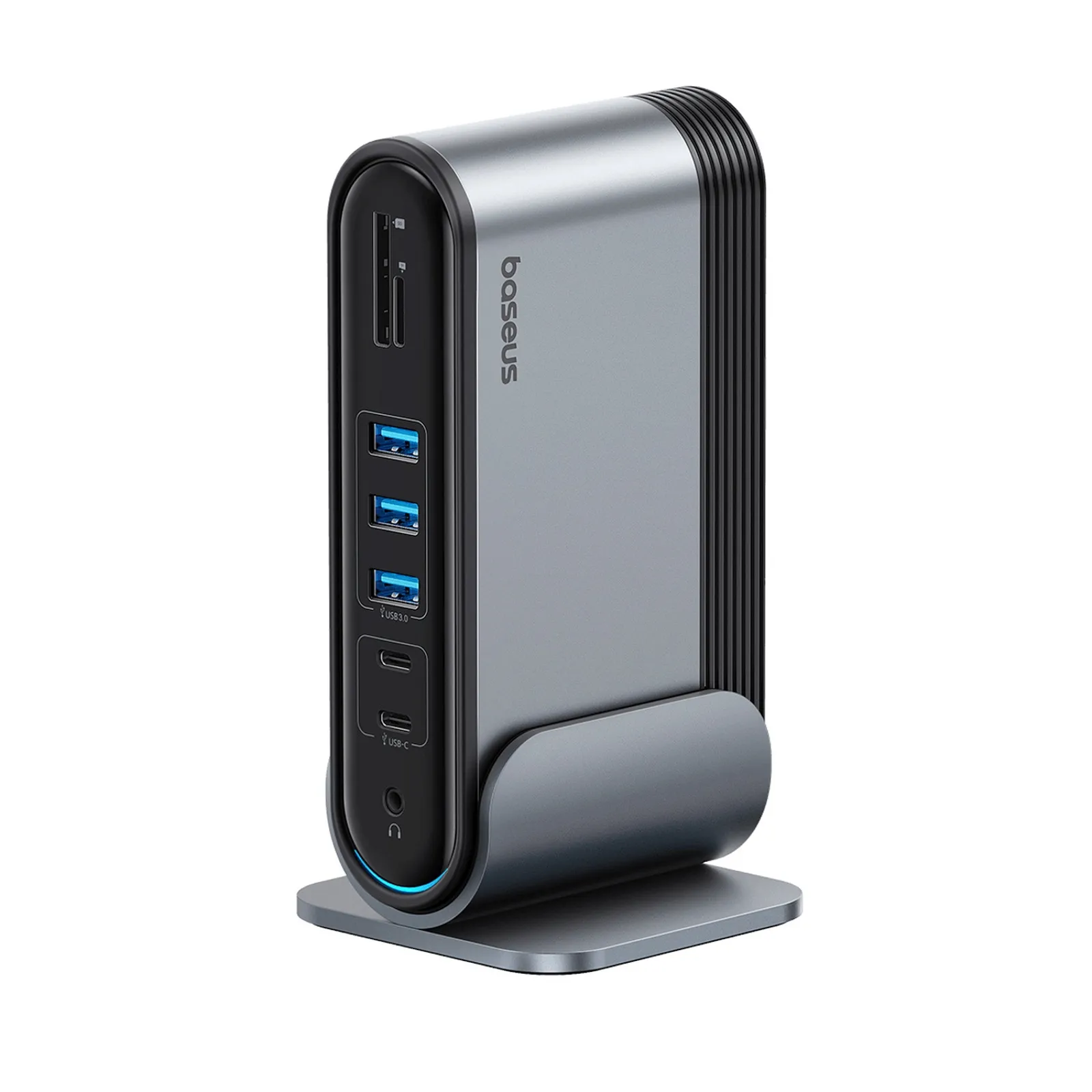 Stacja dokująca USB-C - HDMI DP USB-A USB-C RJ45 PD PC SD TF 3.5mm minijack - szara