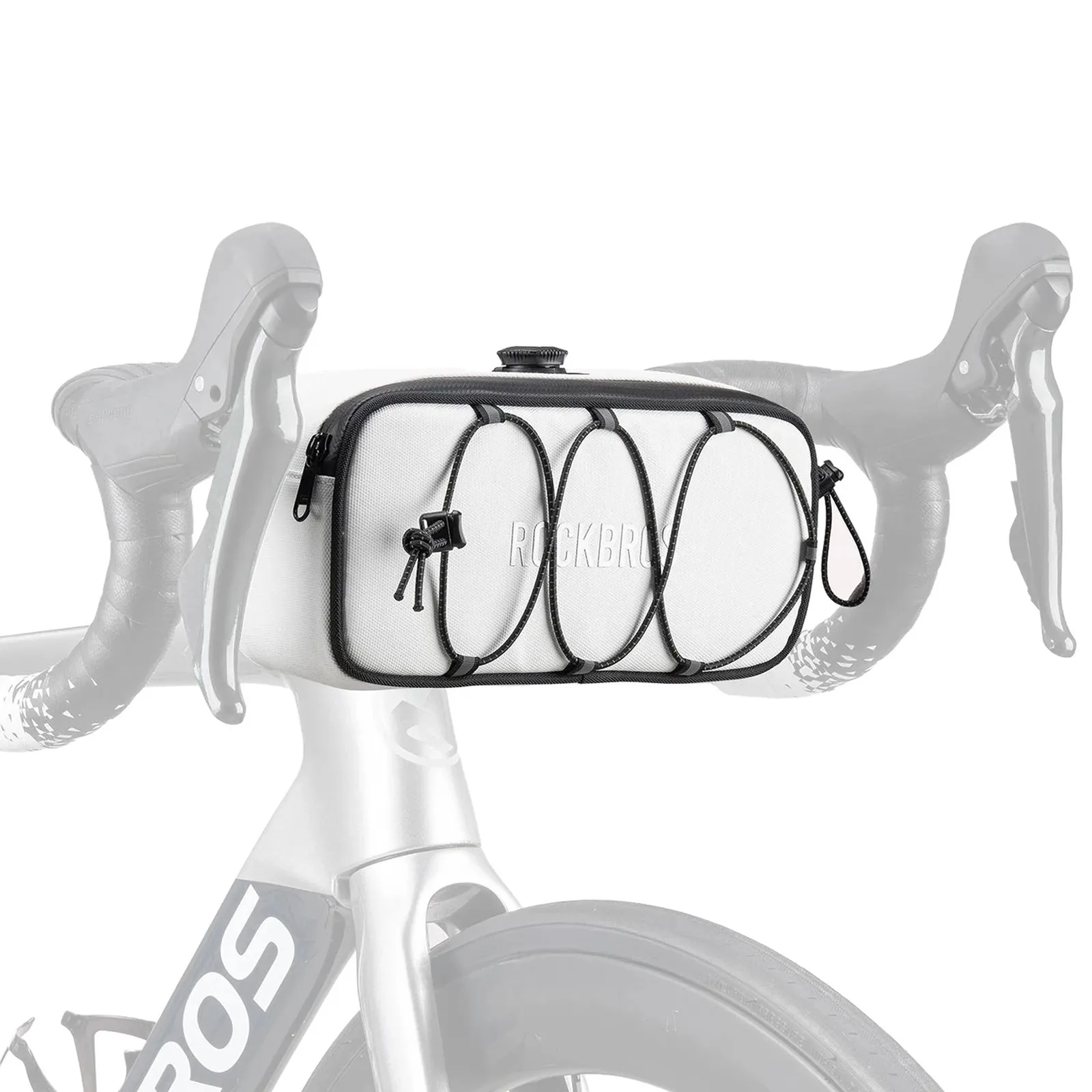 Torba sakwa rowerowa na kierownicę wodoodporna 1.9 l - biała