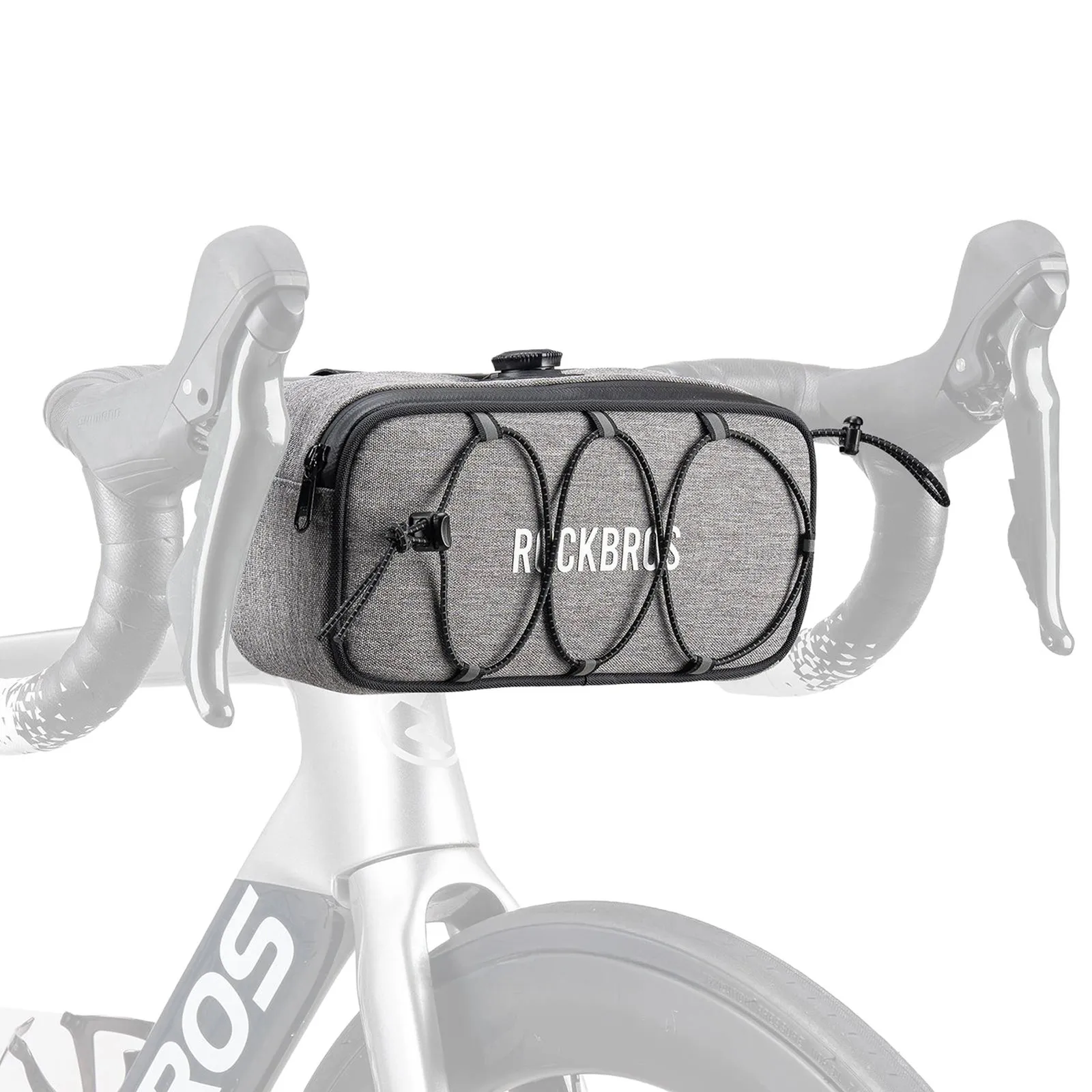 Torba sakwa rowerowa na kierownicę wodoodporna 1.9 l - szara